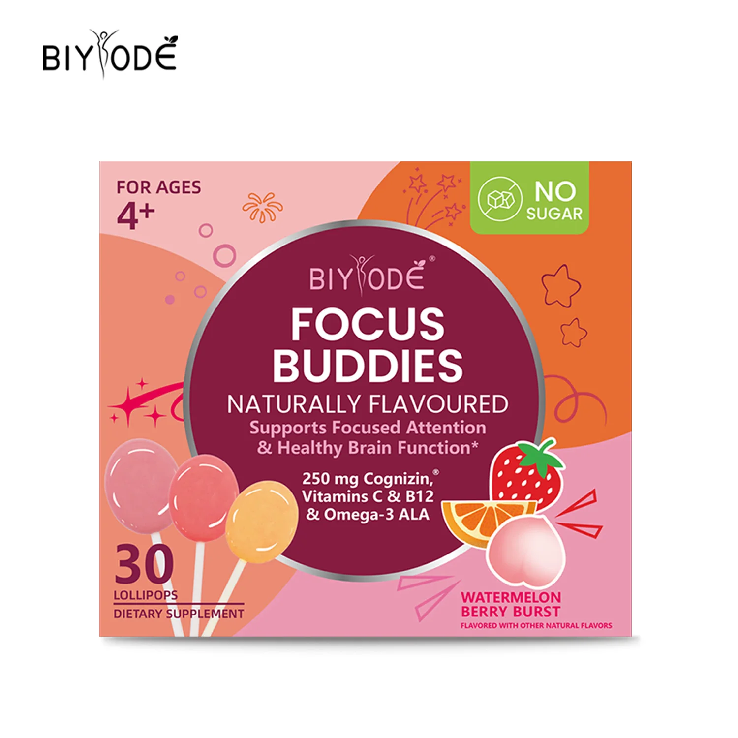 OEM ODM custom private label supplement manufacturer omega-3 ALA complex b vitamins lollipops