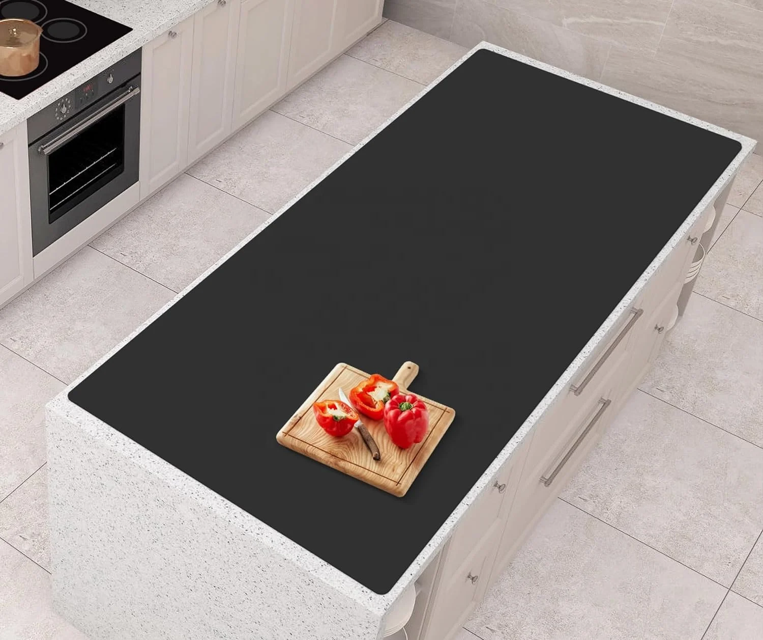 Large Size Silicone Kitchen Table Mat Multipurpose Silicone Mat  Waterproof Nonslip Silicone Mats for Kitchen Counter Black
