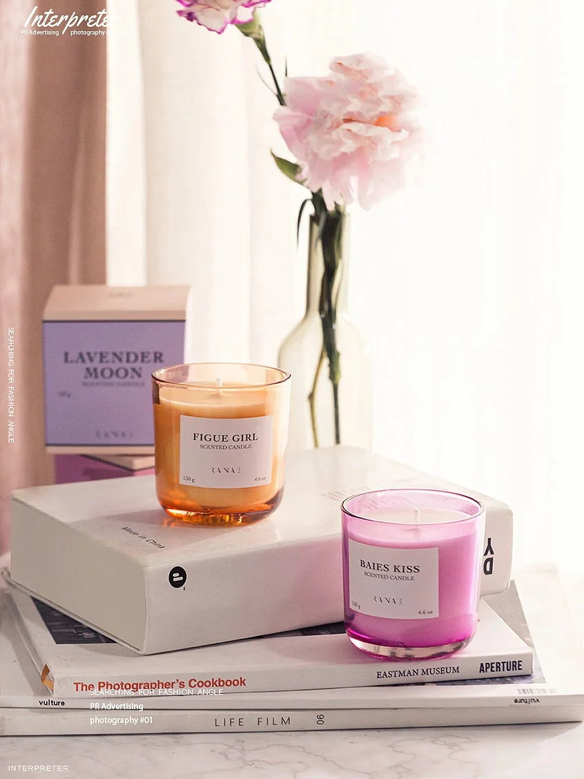 Newest Transparent 130g 4.6oz Lavender Moon Scented Candles Fresh Style Glass Jar Soy Wax Candles