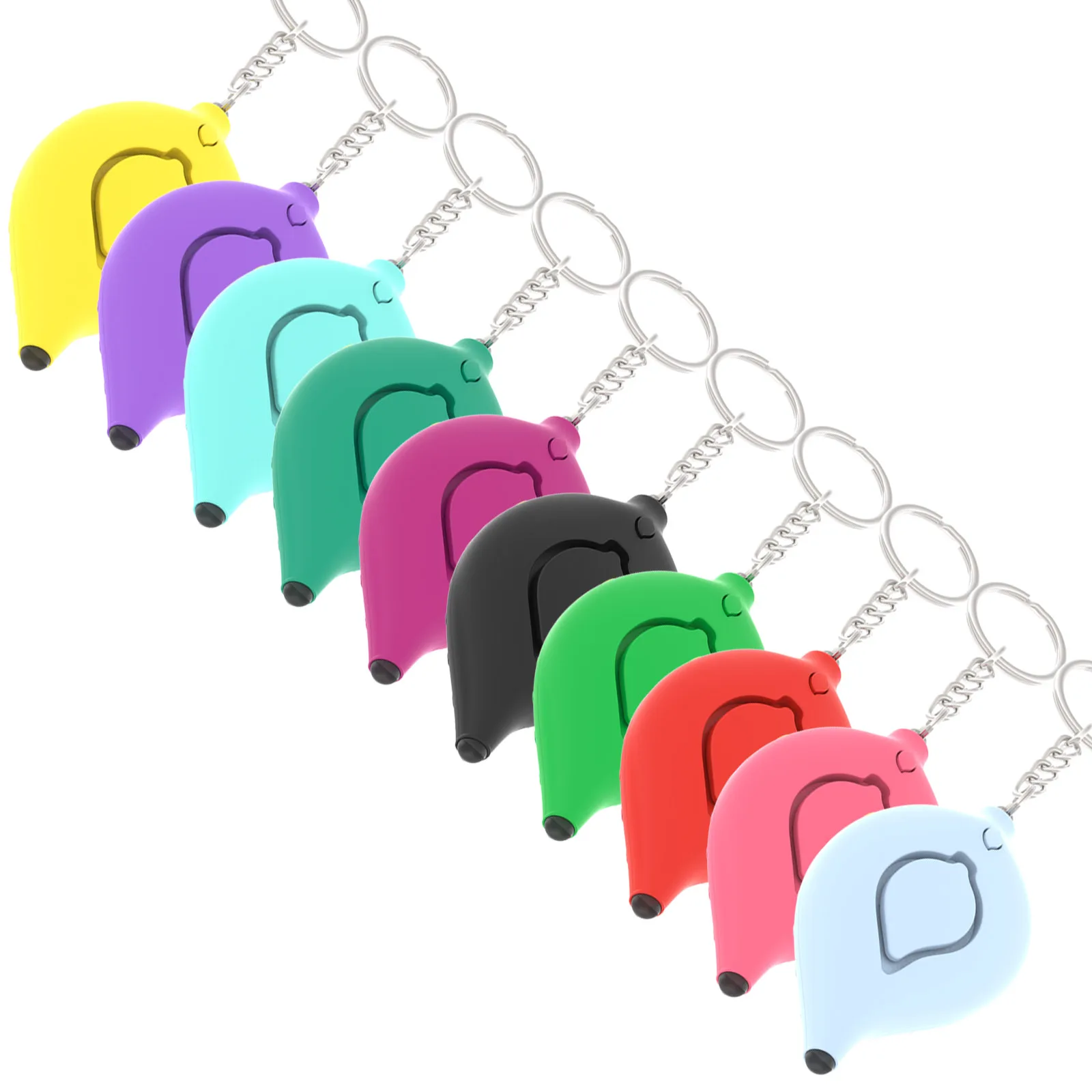 Personal Alarm Keychain Self Defense Safe Sound Siren Female Best 140db OEM ABS Plastic Sound + Led Light Alarm Alarm Warning