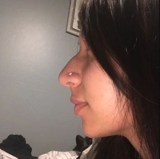 Zircon diamonds 925 sterling silver L shaped nose ring nose piercing jewelry nose stud for women