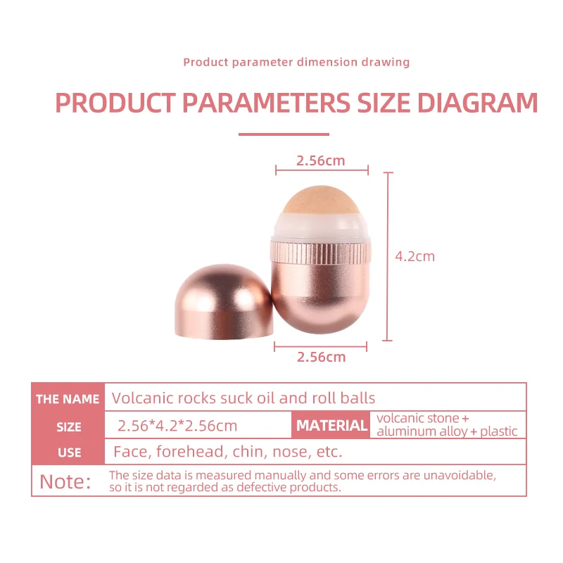 2021 Natural Absorbing Oil Volcanic Face Roller Reusable Facial Skincare Tool for At-Home or On-the-Go Mini Massage