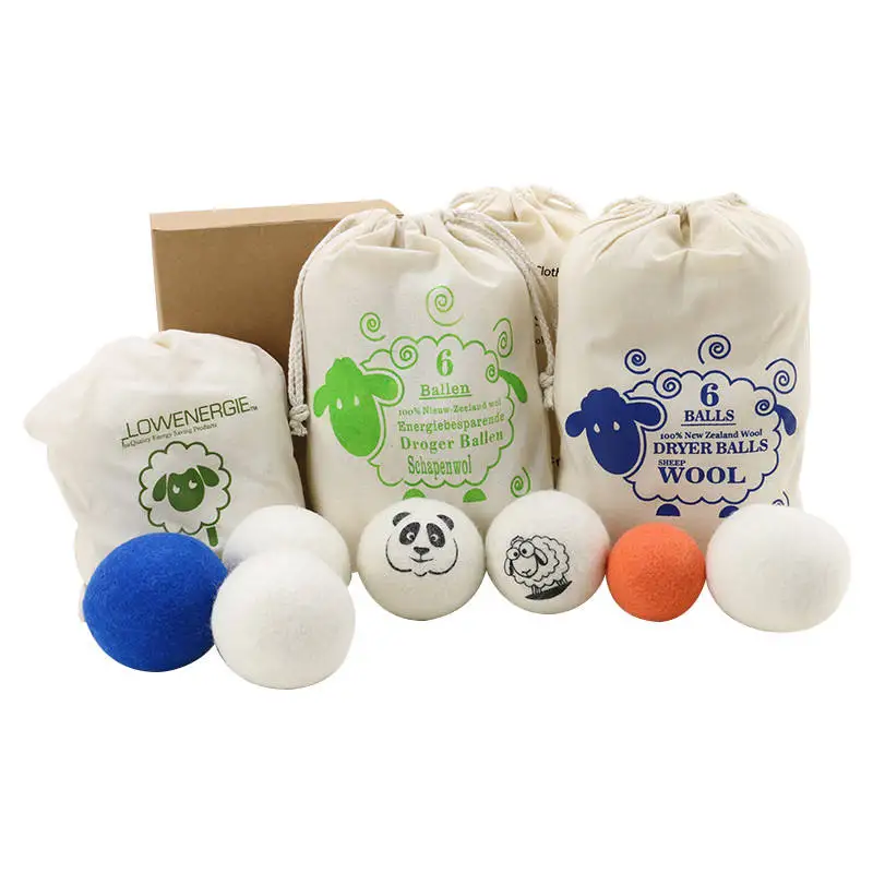 2024 Bestseller Organic Handmade 100% New Zealand Wool Dryer Laundry Balls in stock laundry Drying Balls for Washing Machine