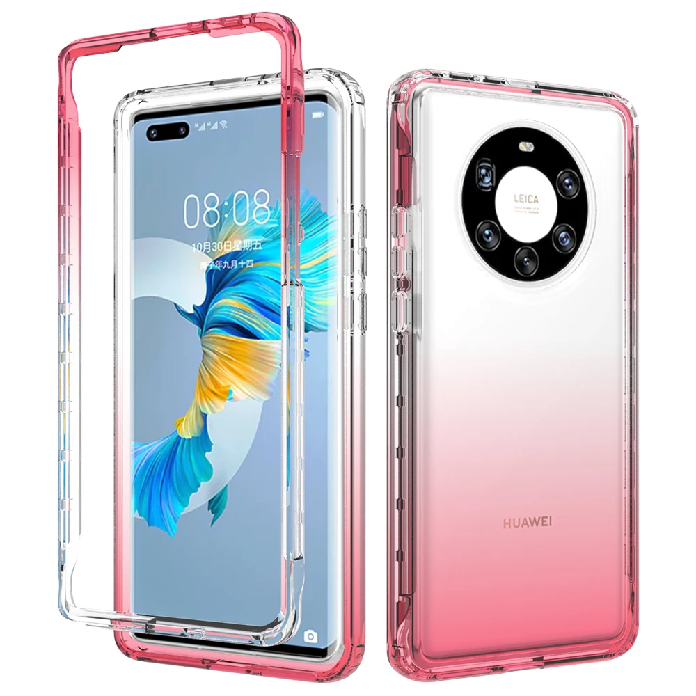 360 All Edged Transparent Phone Case Full Protection Back Cover for Huawei Mate 40 Pro+ Case with Front Cover