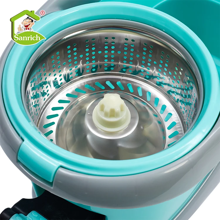 360 magic single bucket and flat mop floor cleaning mop with spin bucket