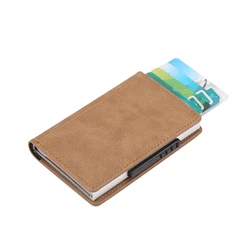 RFID multiple card storage leather card holder wallet gift card holder pop up