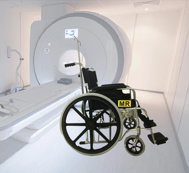 Anti-magnetic wheelchair for MR room use /MRI compatible wheelchair with loading capacity 135kgs