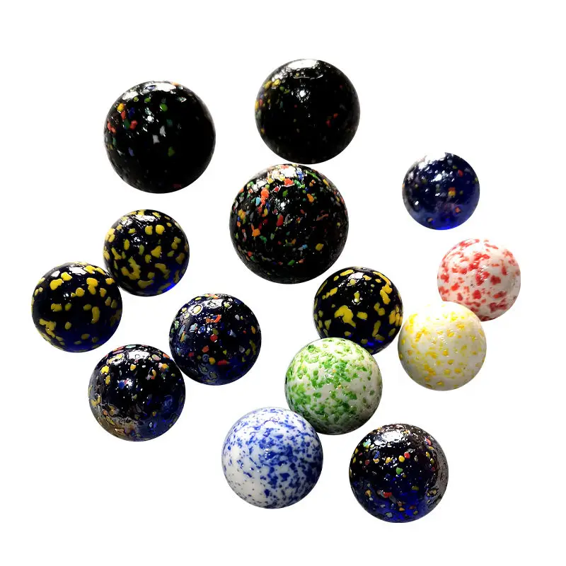 wholesale custom kids toy round solid colored glass mixed colorful marble mosaic glass beads playing marbles from china