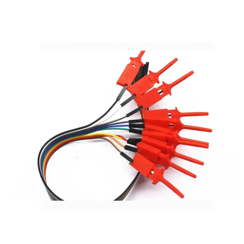 10 шт. высокоэффективный тестовый крючок-зажим для логического анализатора, зажим для кабеля, тестовый зонд, комплект зажимов для USB 24 м 8 каналов