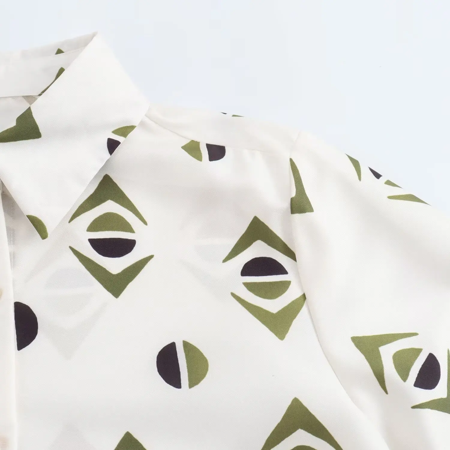 PB&ZA Women 2024 summer New Fashion Silk satin texture print Blouses Vintage Long Sleeve Female Shirts Chic Tops