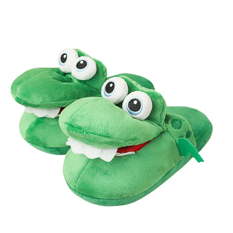 New Style Crocodile Cotton Slippers With Moving Mouth Funny Plush Non-slip Animals Slippers