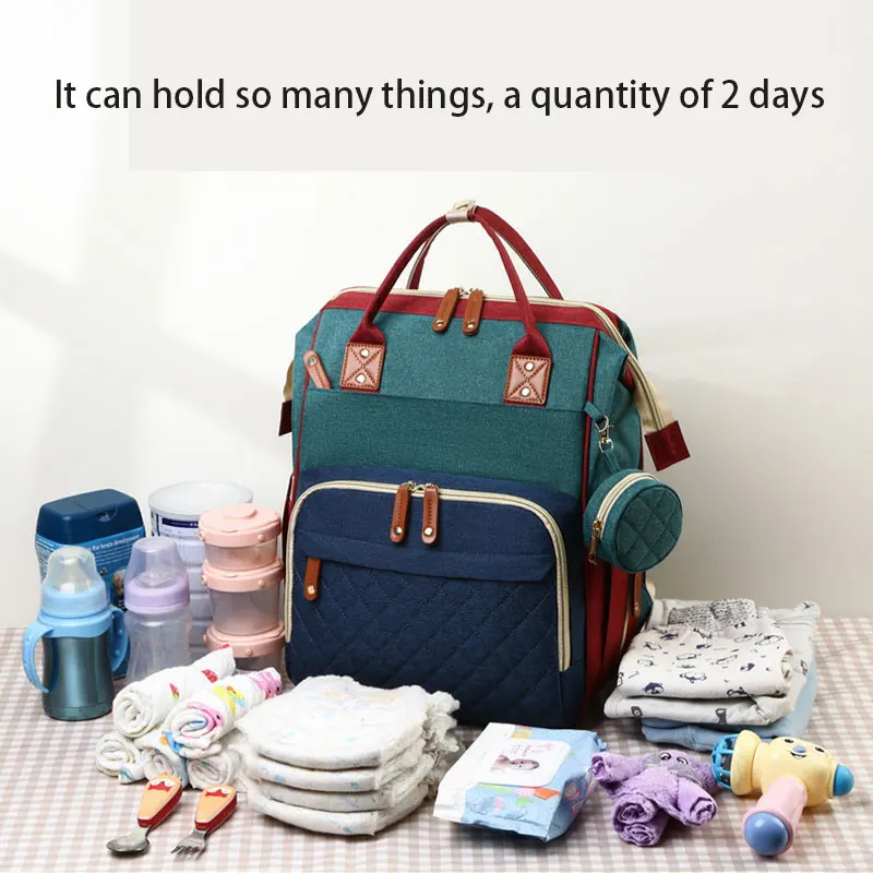 Trendy New Professional Outdoor Mommy Backpack Carrier Nappy Diaper Bags Baby Diaper Bags With Bed