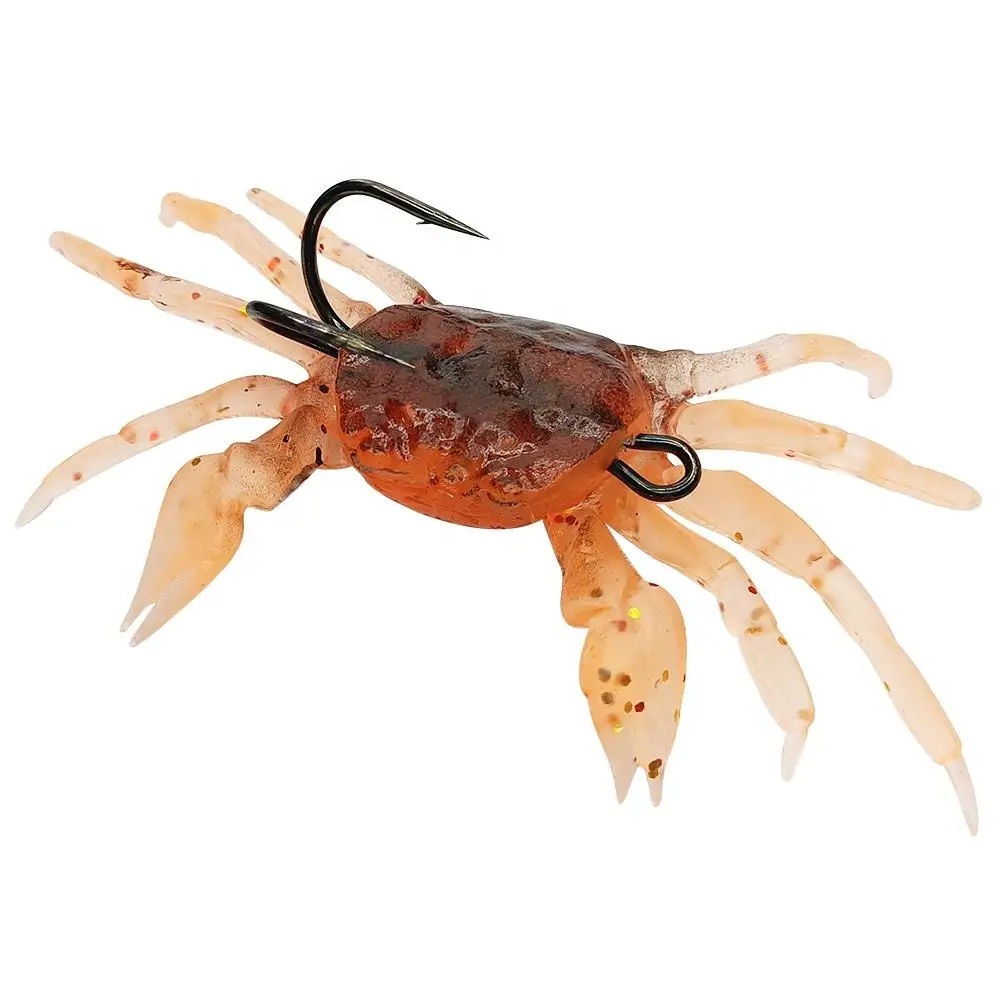 Factory price OEM 10mm 33g Silicone soft fishing lure artificial crab bait with hook soft crab