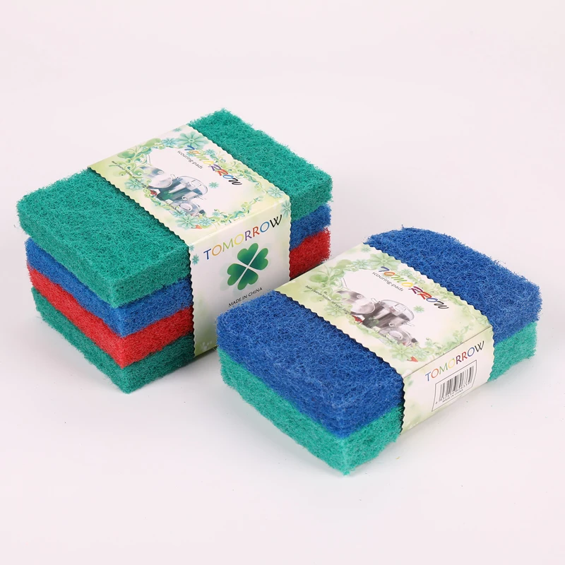 Green Durable Sponge Dish Scrubber Scouring Pad