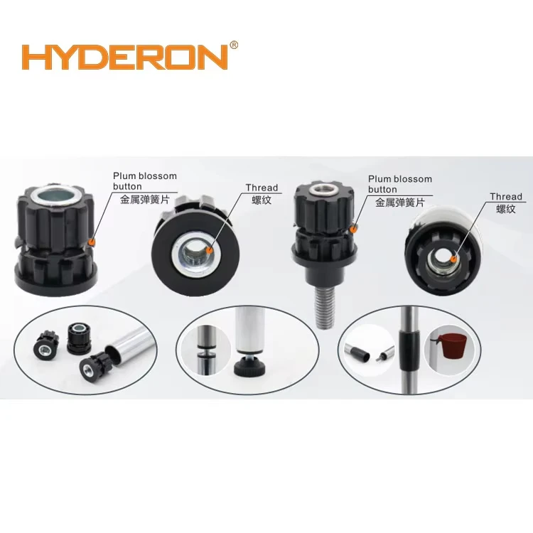 OEM ODM M6 M8 M10 M12 Black Nylon Outdoor umbrella desk chair Tube Pipe to Pipe star sunflower threaded Connecting nuts inserts