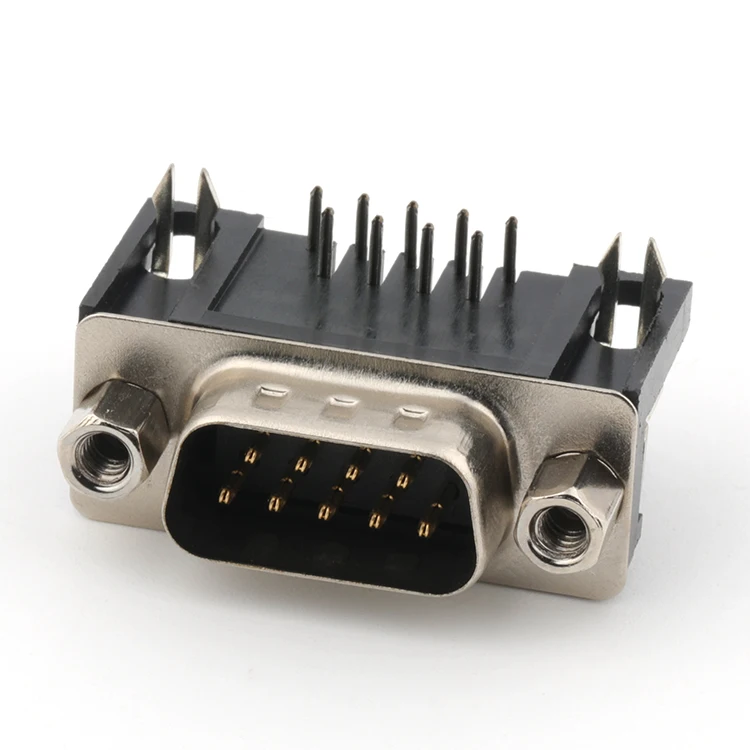 High Voltage DB Male Connector Right Angle Dual Row 9Pin D-SUB Male Connector