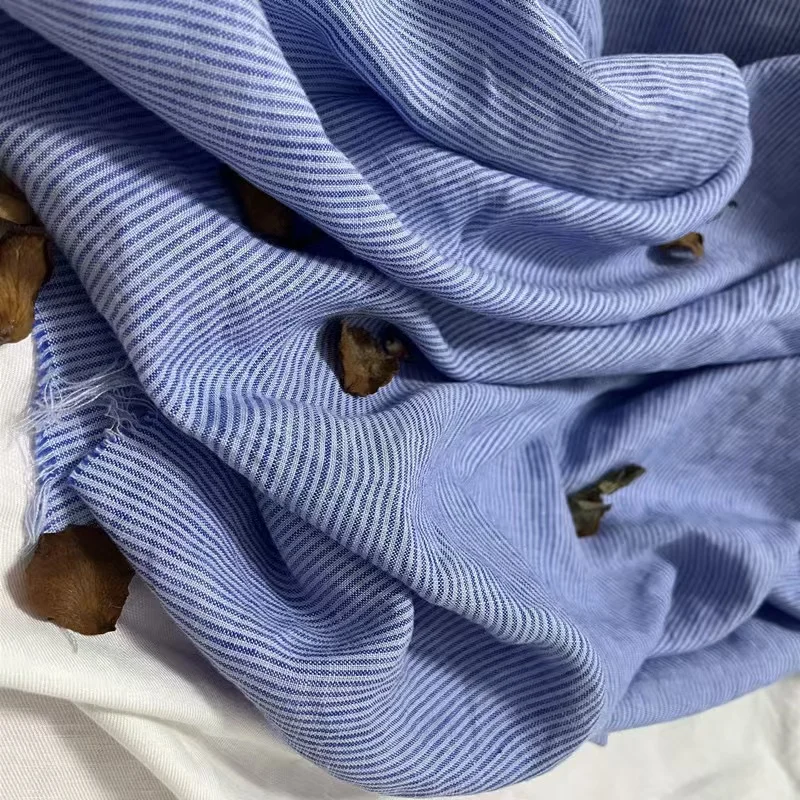 Factory supply custom design woven yard dyed stripe 100%linen flax fabric