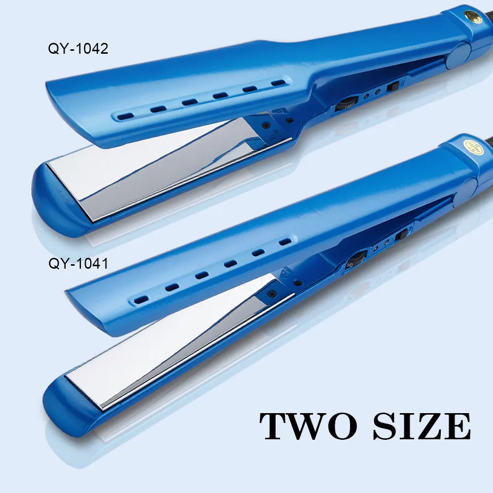 Resuxi 1042 Mirror Wide Straightening Multi One-step Titanium Flat Iron Plated Ultra 1.75 Inch LED Blue 50W Small Nano Flat Iron