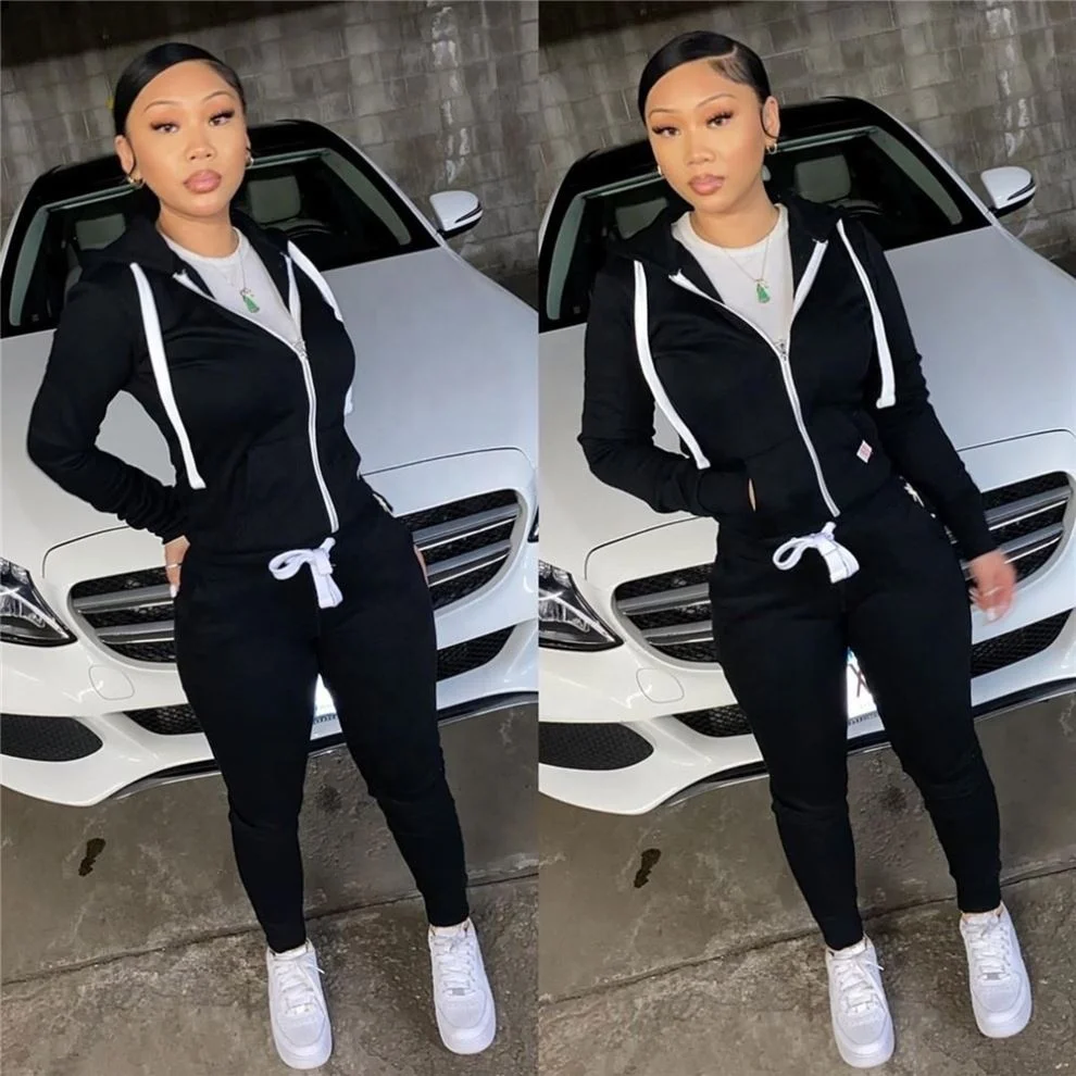 Custom Logo Jogger Sweatpants And Hoodie Set Two Piece Pants Sports Suit 2 Piece Sweatsuit Set Tracksuit Fall 2022 Women Clothes