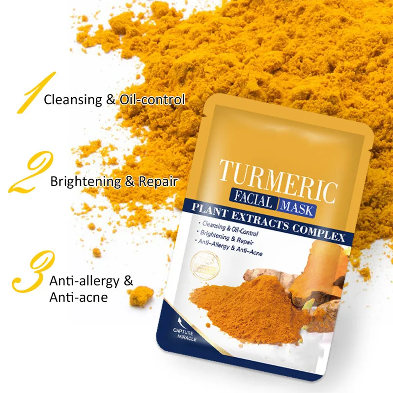 OEM Natural Organic Mask Factory Price Moisturizing Hydrating Repair Skin Care Facial Mask smoothing turmeric facial mask