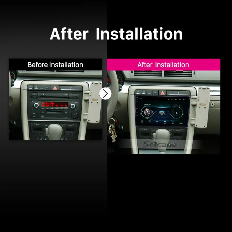 9 inch Android 9.1 for 2002 2003 2004-2008 Audi A4 Radio With HD Touchscreen GPS Navigation support Carplay DAB+ TPMS