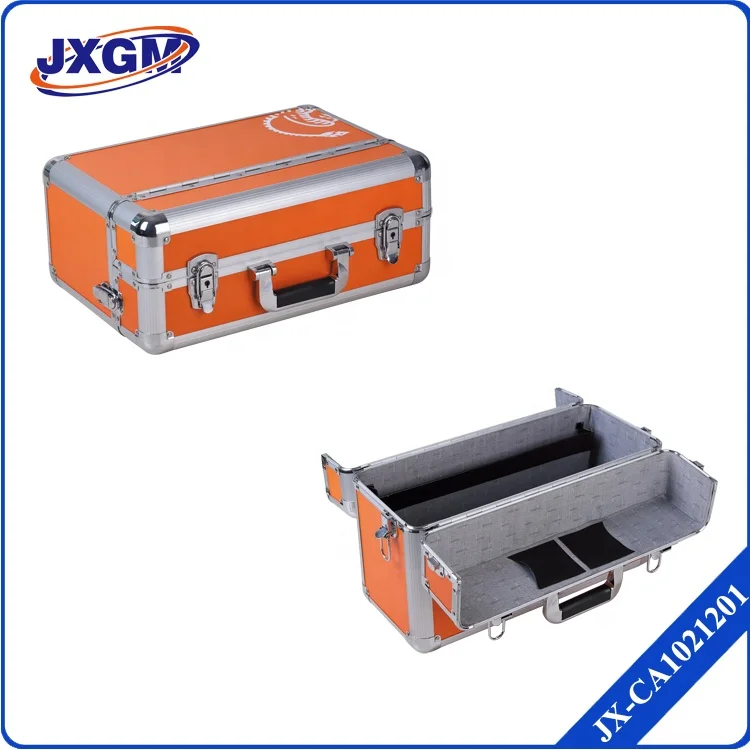 Manufacturer Large tool box with Lock 45X19X31 Logo Printed Aluminum Storage box
