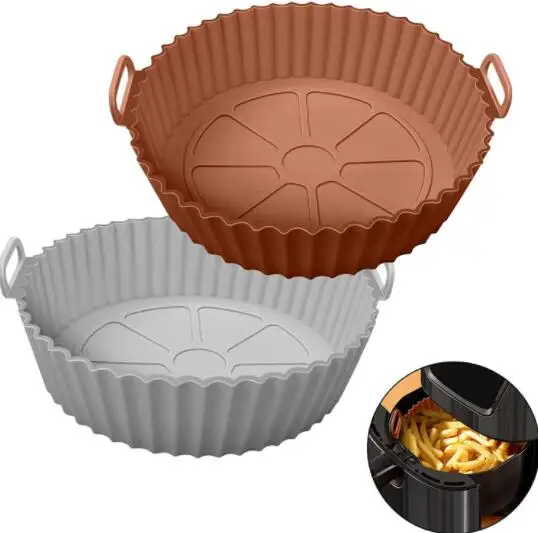 Reusable Large Stock Air Fryer Pot Silicone Baking Mat Square 8 inch Non Stick Reusable Air Fryer Liner Air Fryer Basket