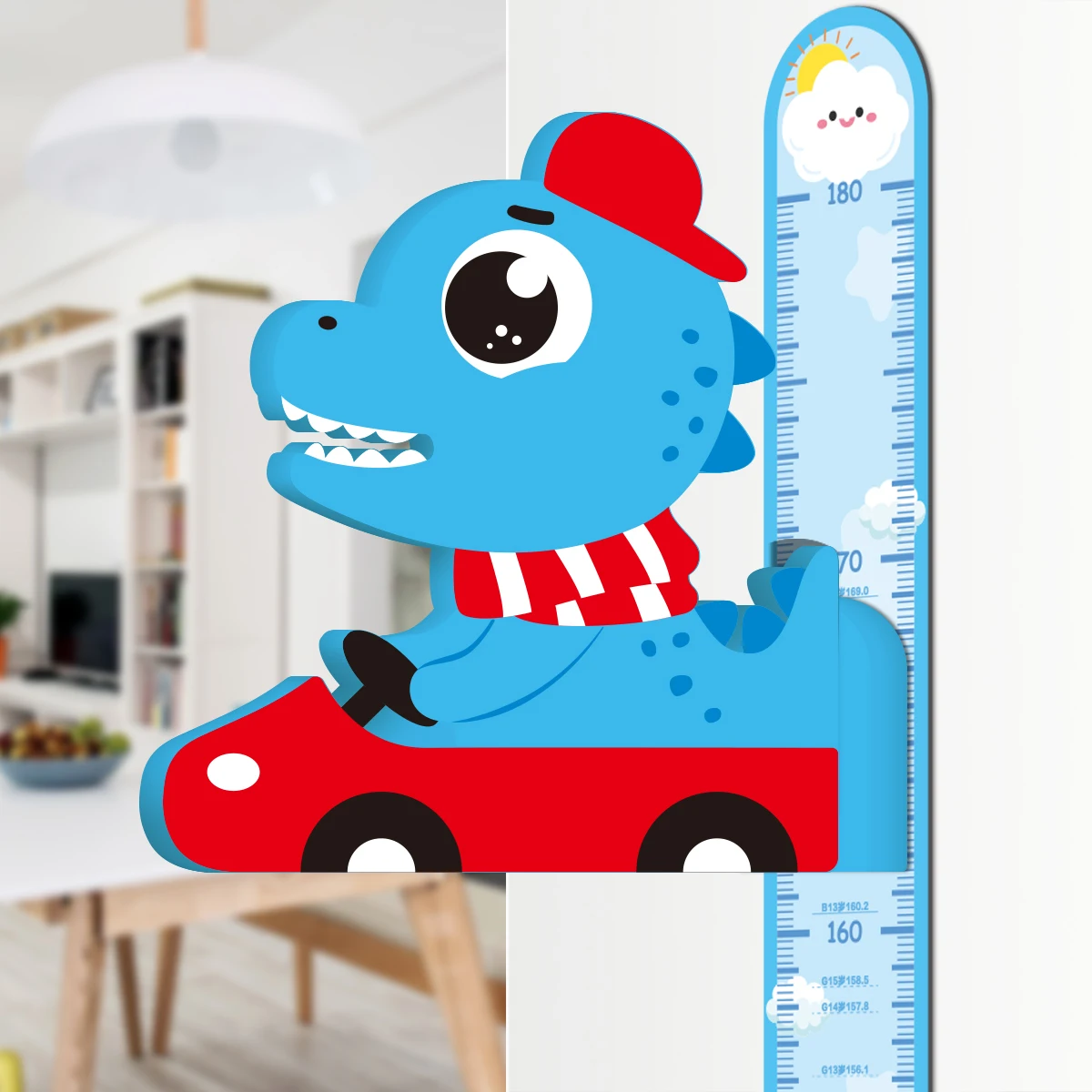 Baby Height Growth Chart Ruler for Kids Room Decor Wall Stickers 3D Movable Height Ruler Nursery Animal Wall Decals