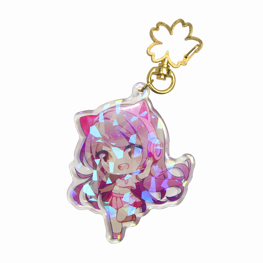 Акриловый брелок, милый брелок на заказ, прозрачный пластиковый брелок с лазерной резкой