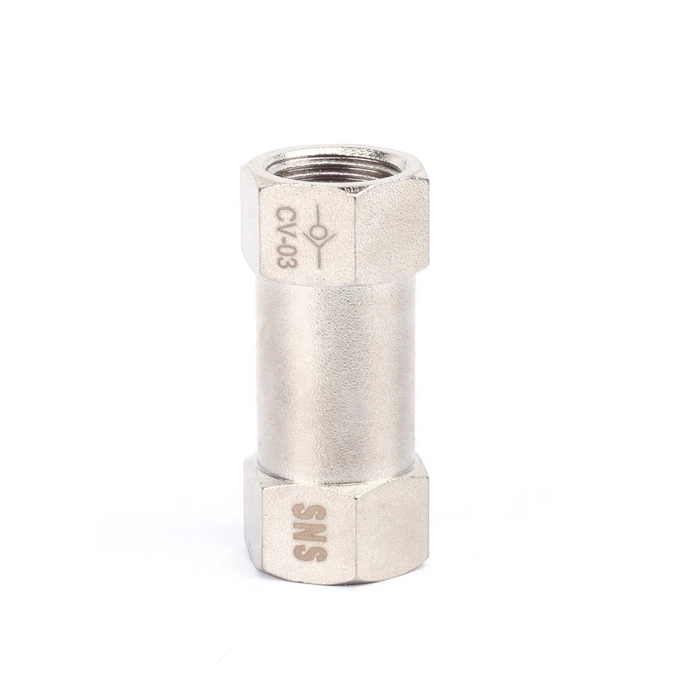 SNS CV Series One Way Nickel-Plated Brass Check Valve Non Return Valve