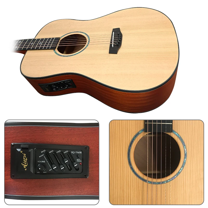Chinese guitarra Aiersi new arrival factory price electric acoustic guitars for sale