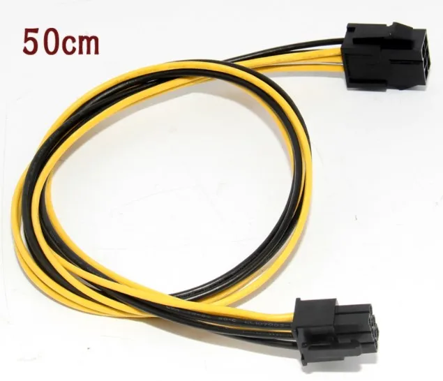 Pci-e 6PIN video card extension line 6-pin male to female extension line 18AWG 50CM