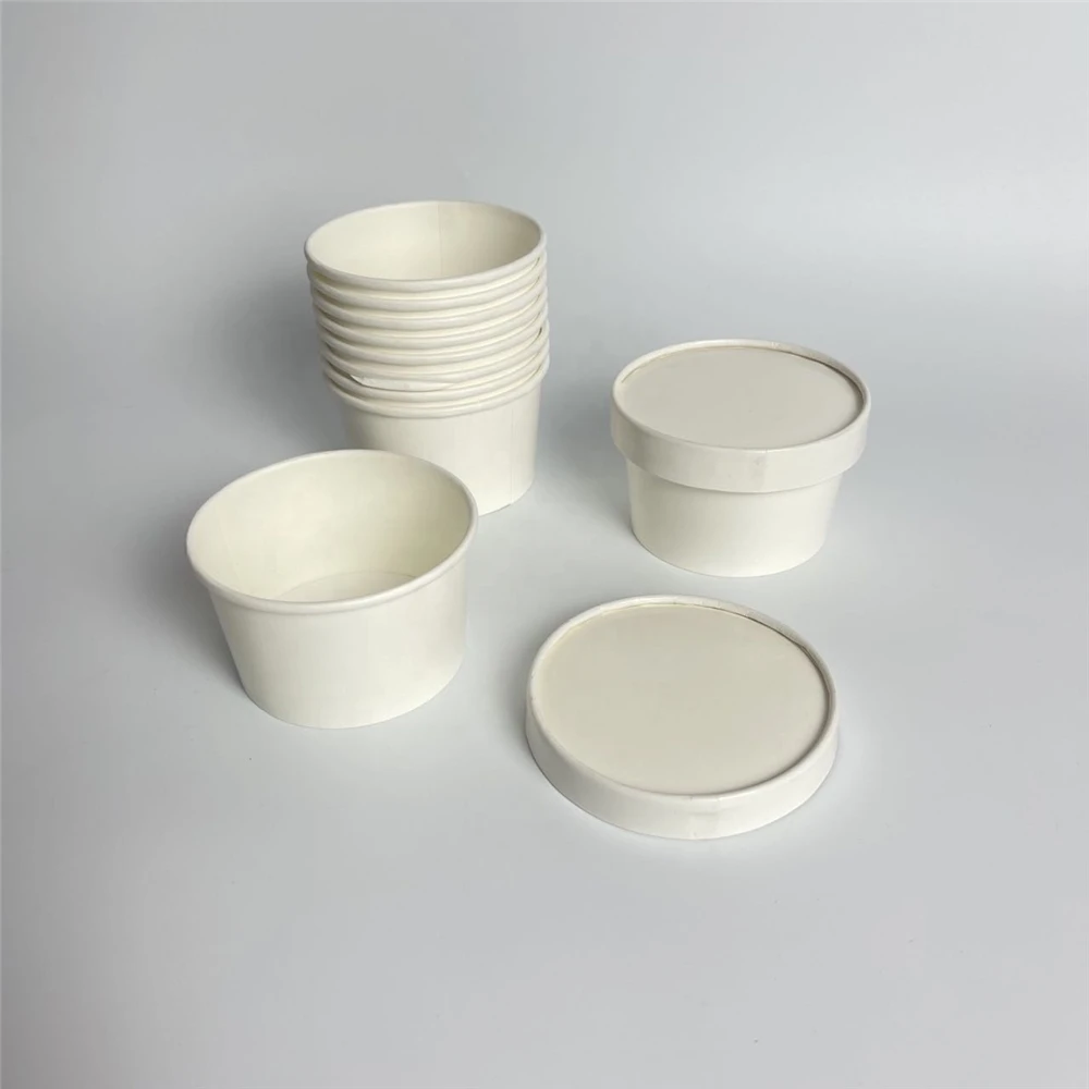 Small frozen ice cream yogurt paper cup white 1oz 2oz 3oz 4oz 5oz 6.5oz 8oz 10oz 12oz 16oz 18oz 20oz