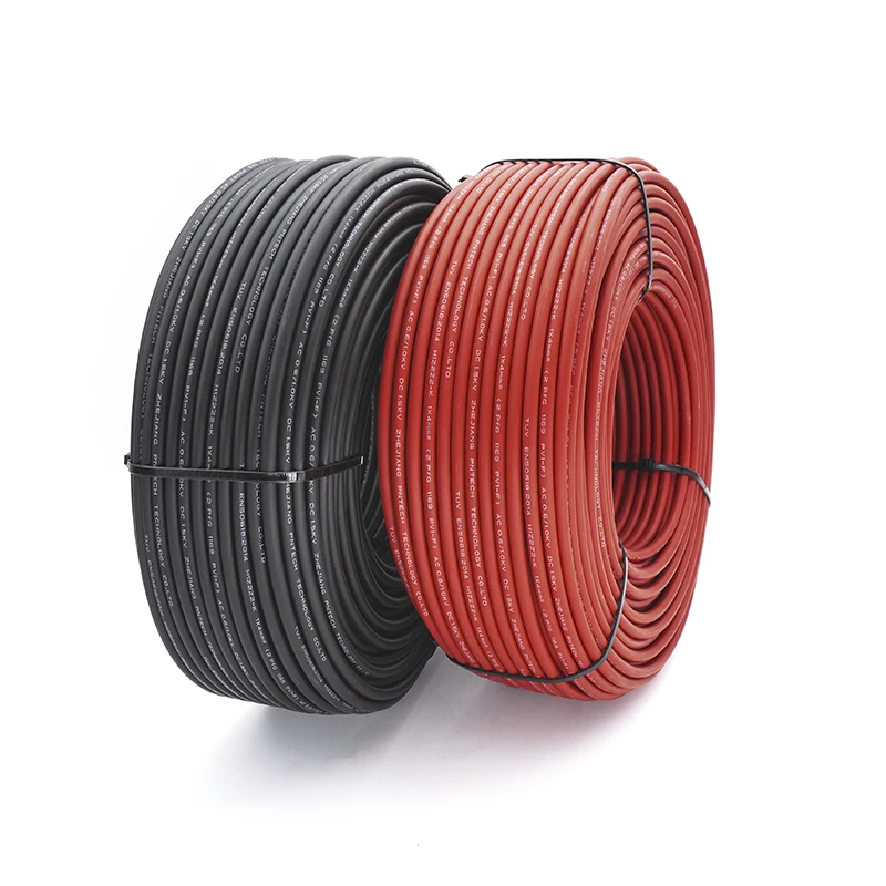 6mm PV Solar photovoltaic Cable copper TUV 1000V 6mm2 PV wire cable For Solar Panel