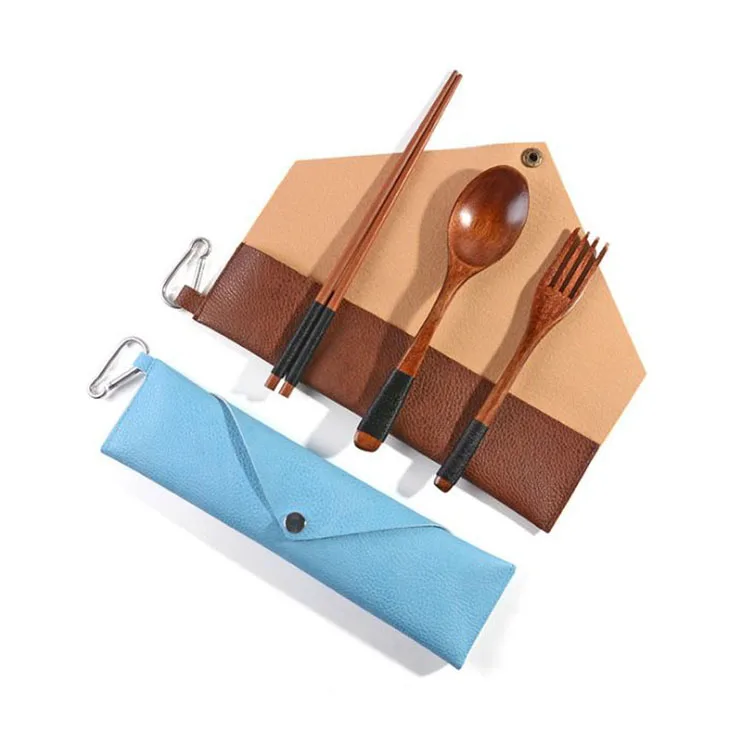 Wholesale Reusable Stylish Dinnerware Wooden Knife fork spoon Tableware travel set for Restaurants and Hotel