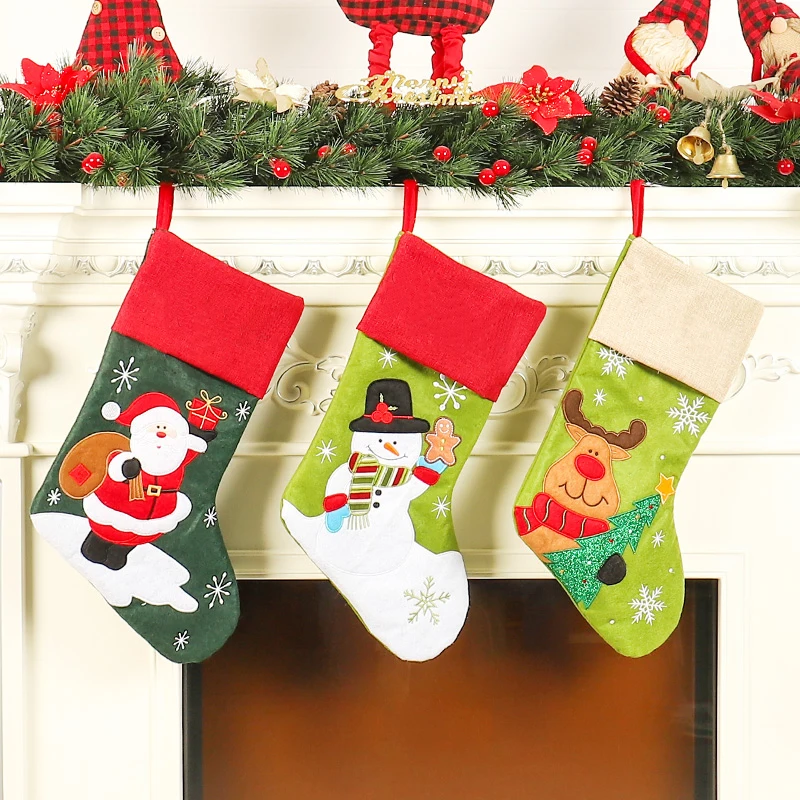 Can add English Christmas decorations gift bag pendant for Old man snowman deer christmas stocking