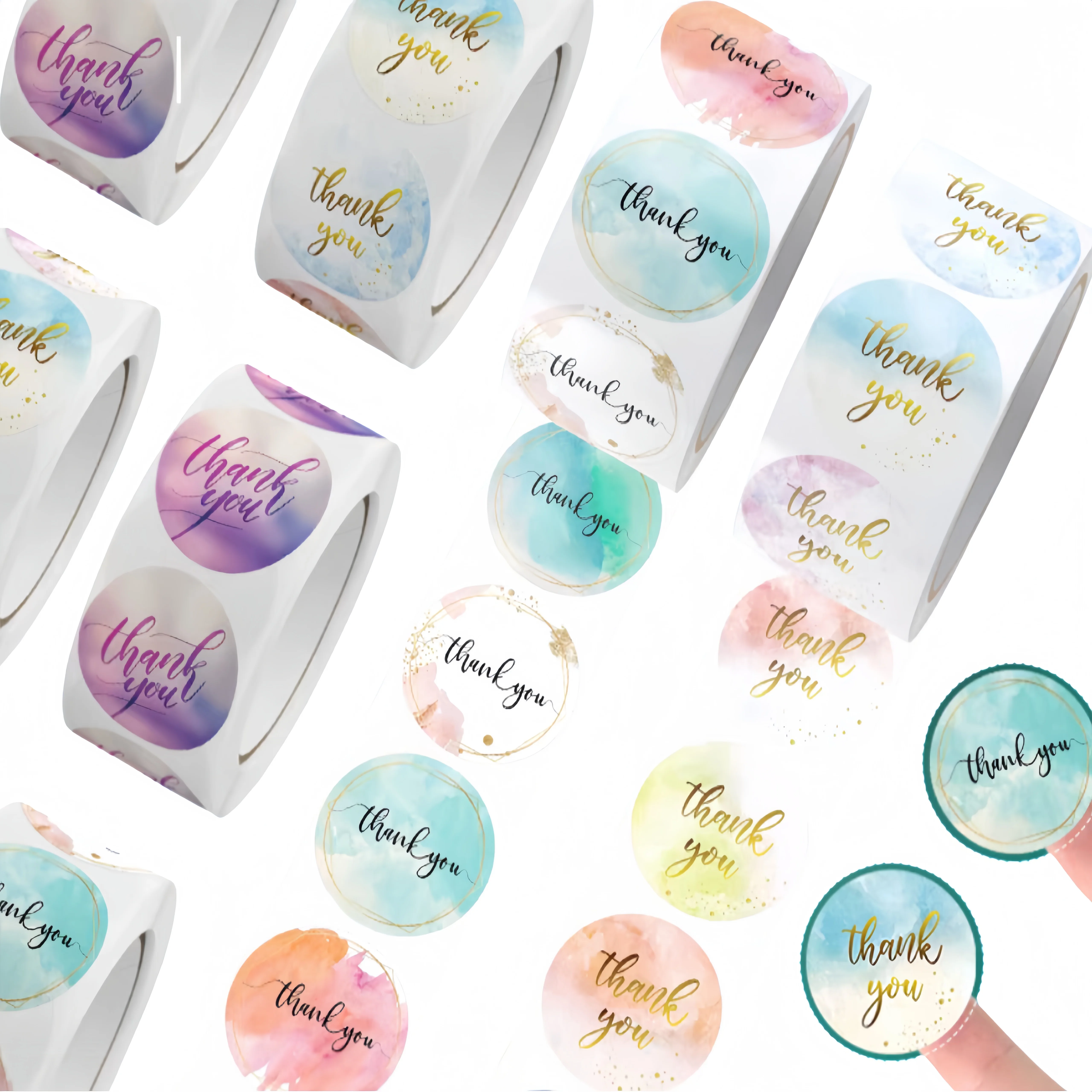 2.5cm/1 inch Business custom printing logo Thank You Stickers candle gift jewelry labels Adhesive Round Label For Box Sealing