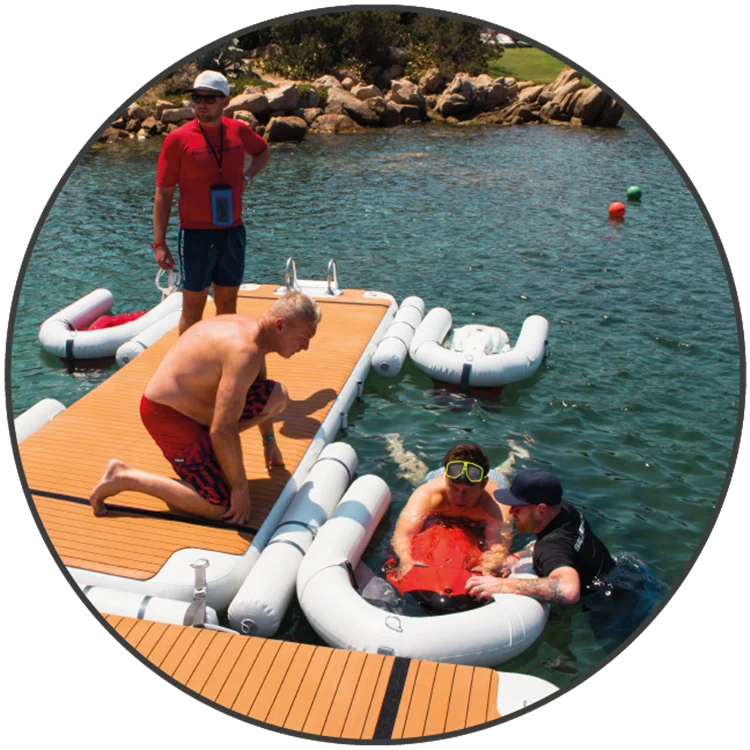 C Shape Inflatable Motorboat Platform Yacht Seabob Dock Platform Swim Pool