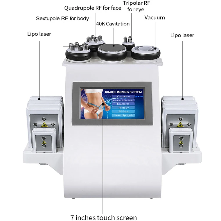 RF Calvitation En Lipo Laser Ultracavitador Ultracavitacion Cativation Slimming Fat Reduction Cavation 6 In 1 Cavitation Machine