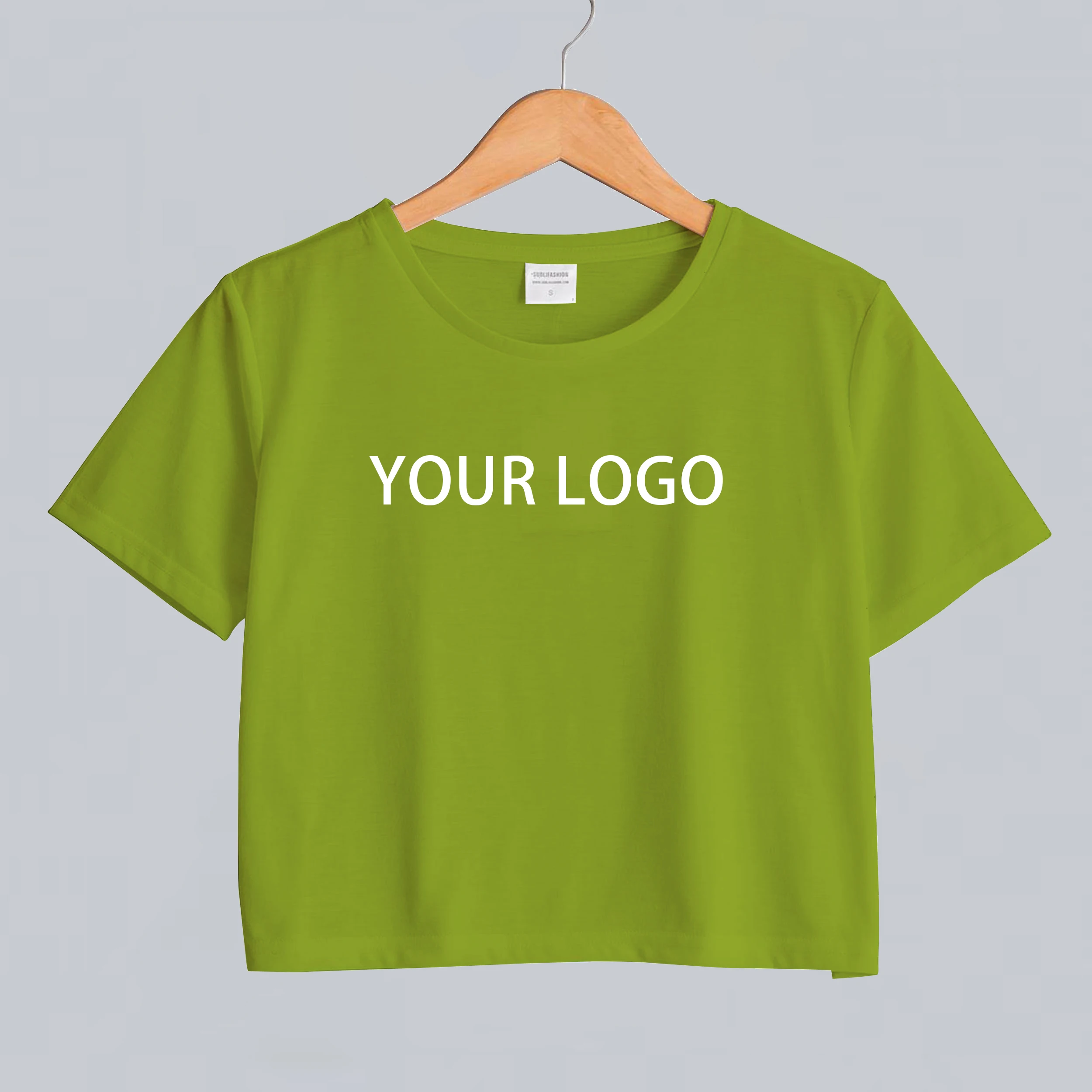 Woman Plain White 100 Cotton Crop Top Fitness Sport Clothing Ladies Knitted Crop Top T Shirt for Custom Logo Printing