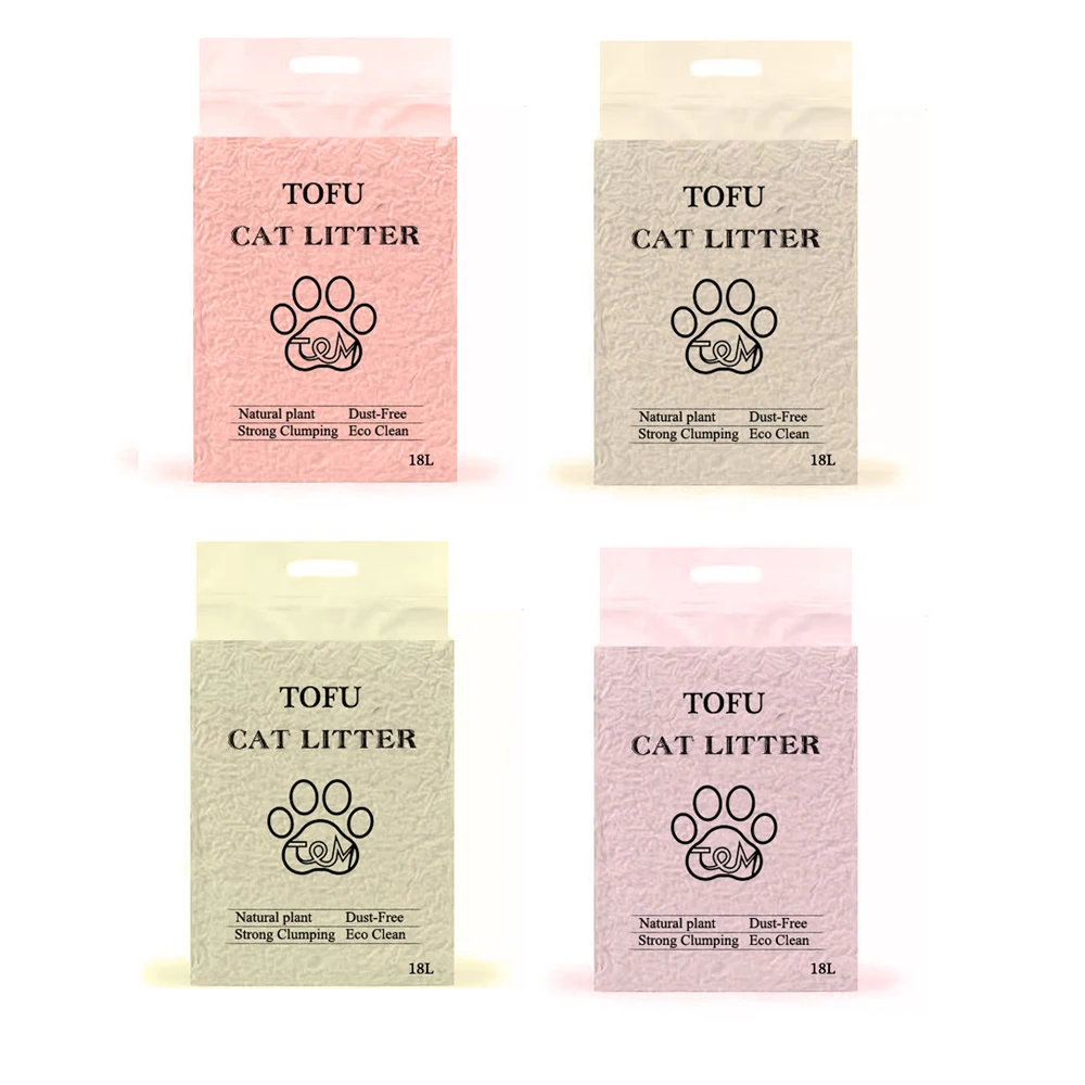 2mm Strip Shape 18L Natural Plant Eco Friendly Spring Cat Flushable Fast Clumping Tofu Cat Litter