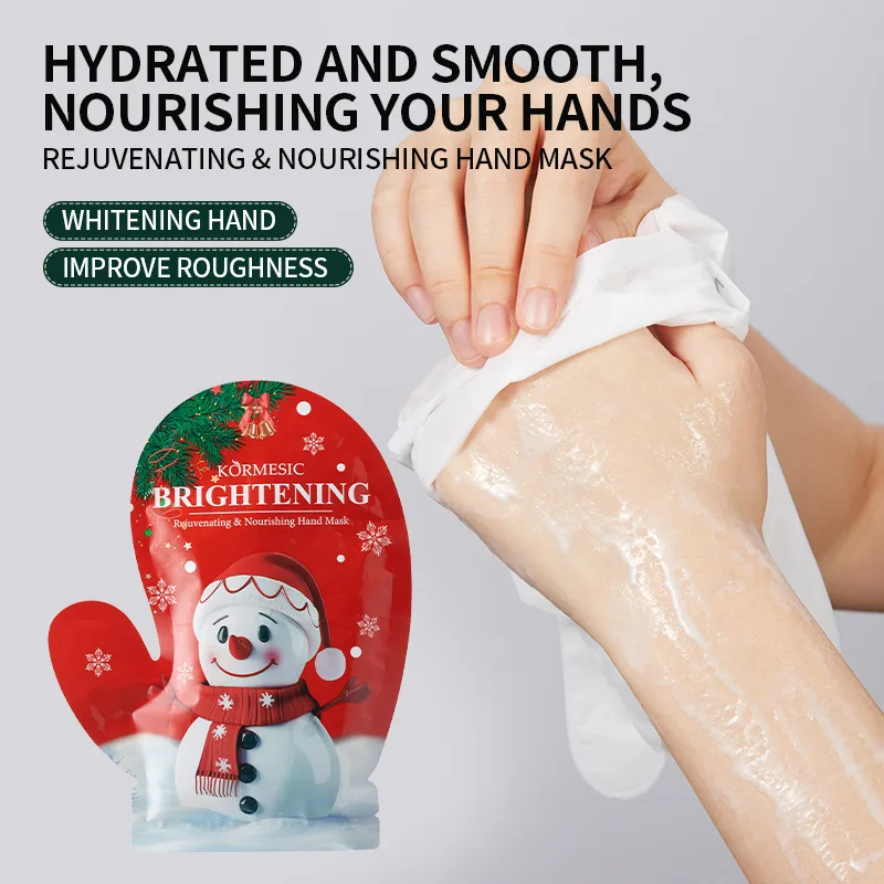 Wholesale Natural Organic Yuletide Moisten Exfoliating Hand Mask Hydrating Peeling Repairing Hand Mask Sheet