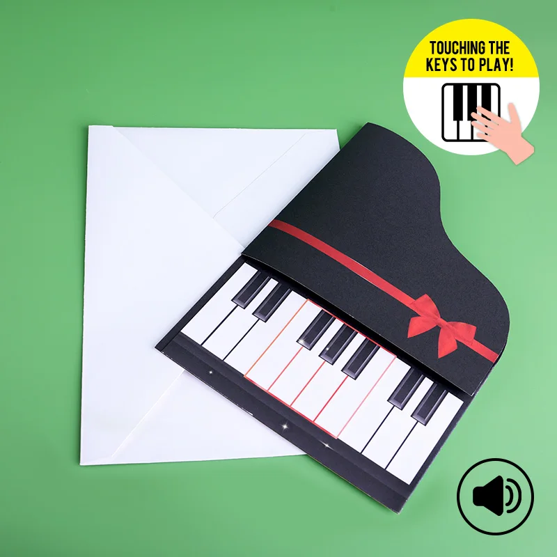 Winpsheng Customized electronic piano birthday card voice sound module touchable handmade card