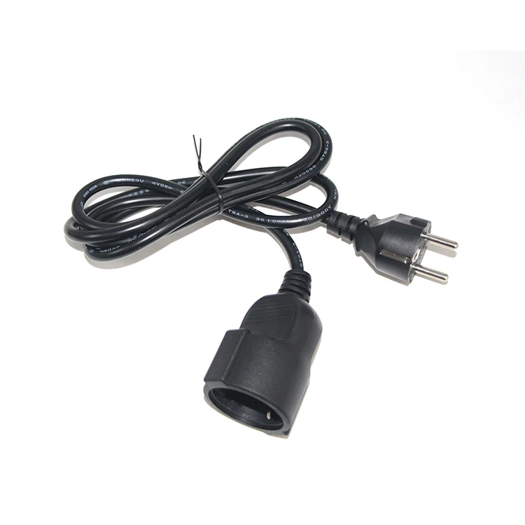 0.75mm Europe Schuko Male to Female Extension cords cable CEE 77 Eu Power Extension Cord