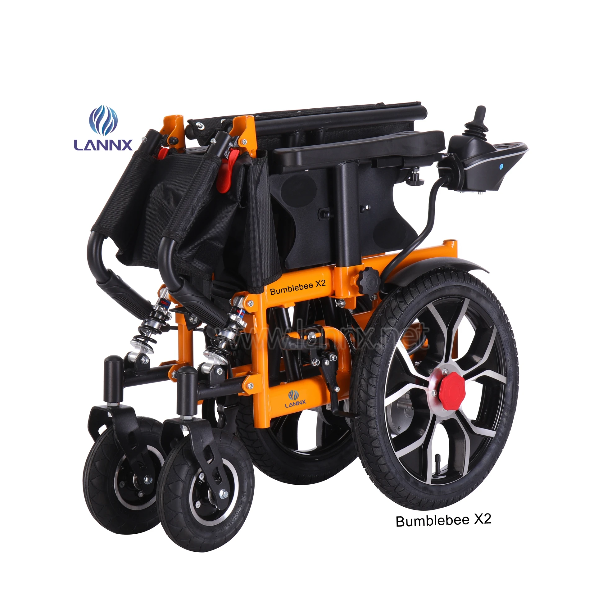 LANNX Bumblebee X2 Foldable Electric Wheelchair for Disable NEW home use Lightweight Aluminum Alloy Portable Wheelchair