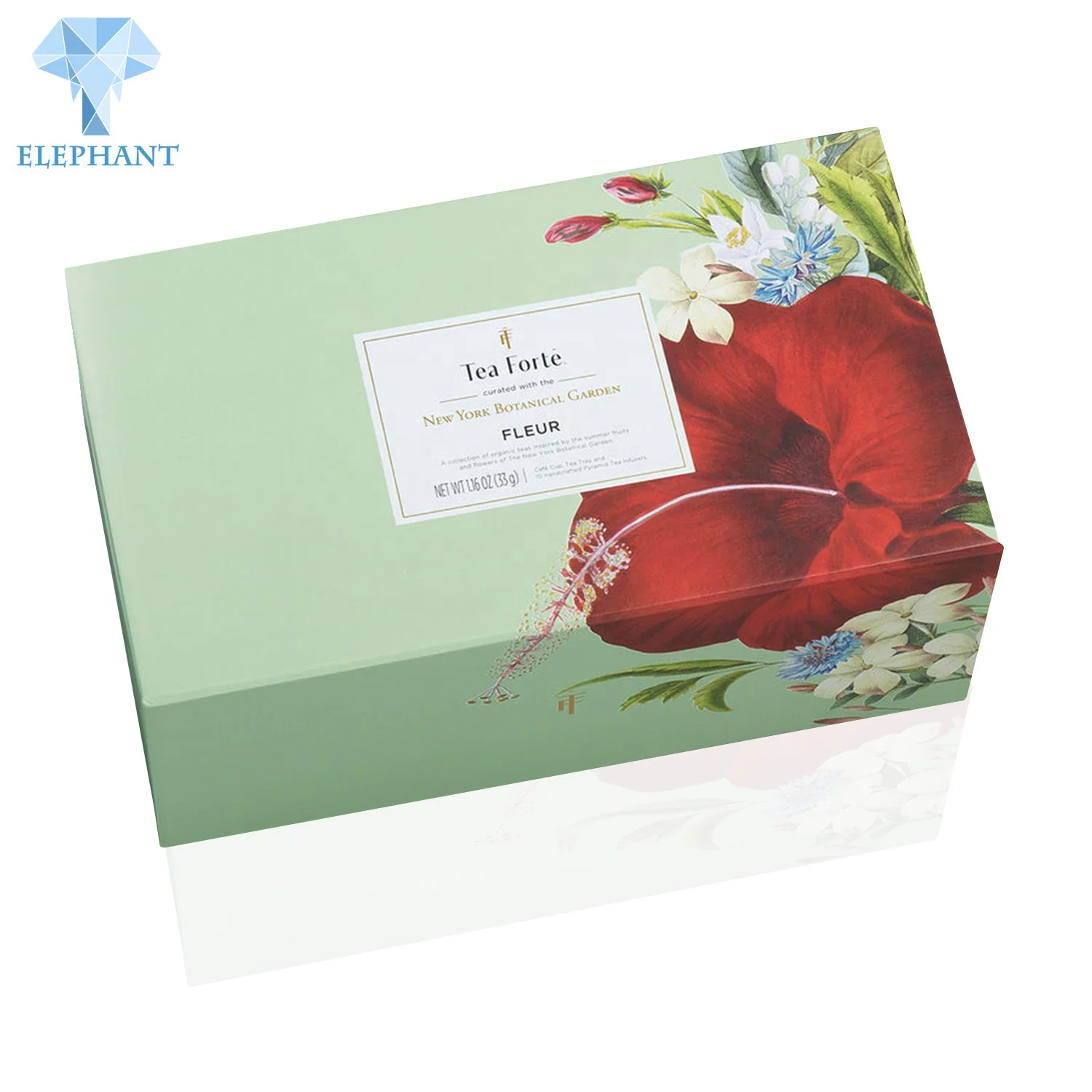 Custom  Luxury Square Flower Magnetic Color Box Packing Tea Cup And Saucer Tea Set Coffee Mug Paper Gift Packaging Box