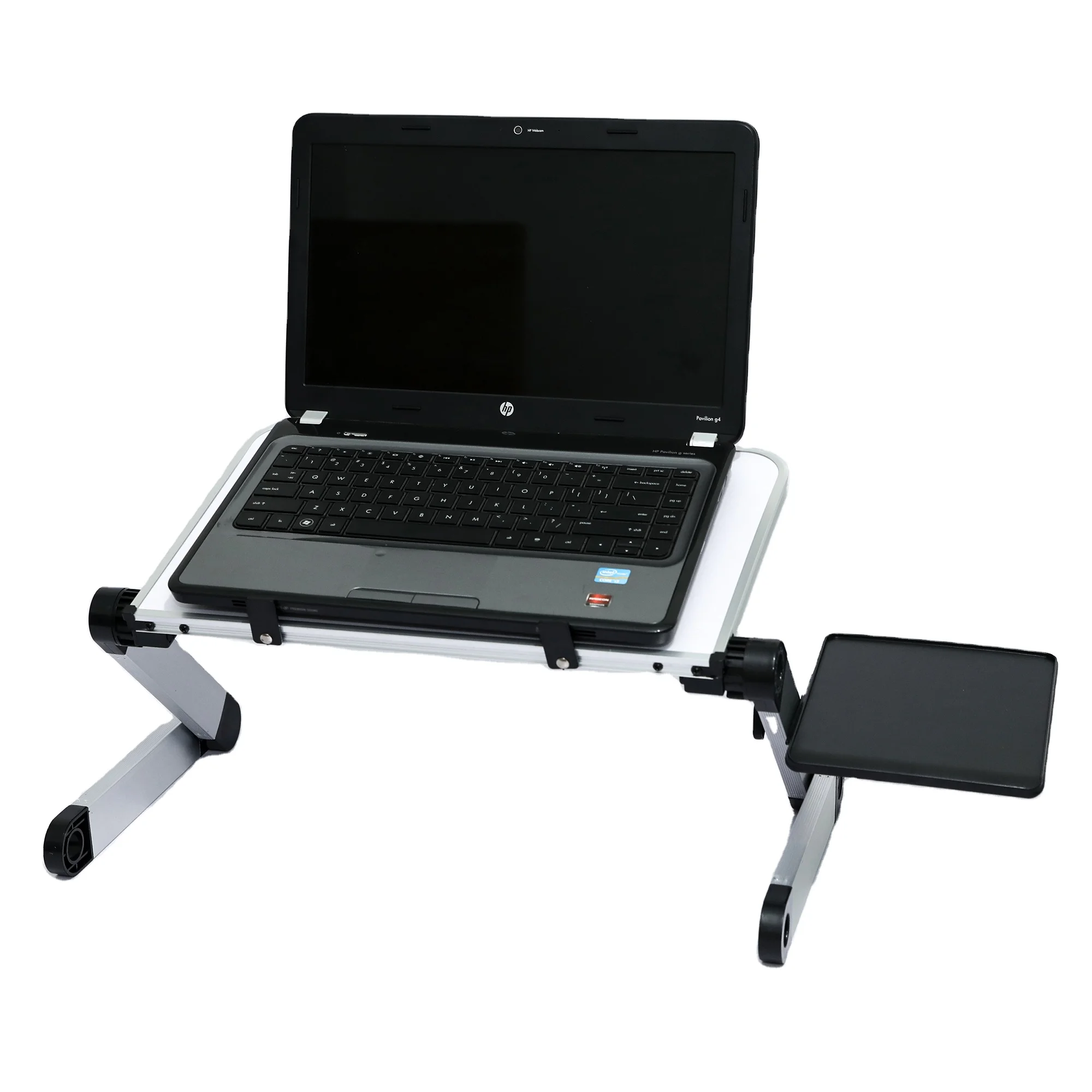 
YL806 wooden + aluminium Hand made lap desk with cooling fan adjustable folding laptop study table for bed and sofa 