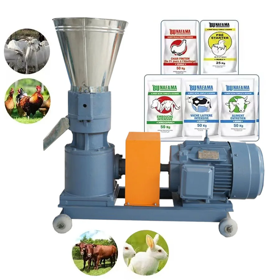 Feed Processing Machines Pellet Machines For Animal Feed Poultry Chicken Fish Feed Pellet Making Machine 200 Kg/H