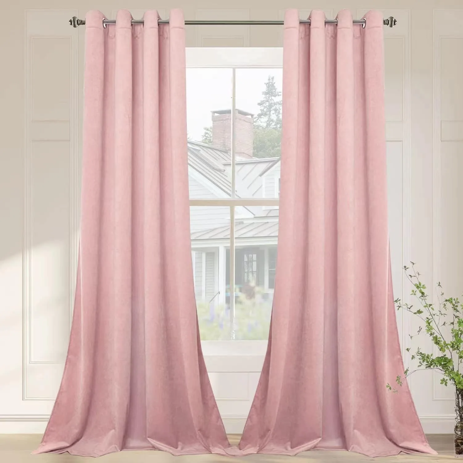 Wholesale Custom Velvet  Blackout Curtains Drapes Luxury Window Curtains 2 Panels for Hotel Bedroom home living room Basement