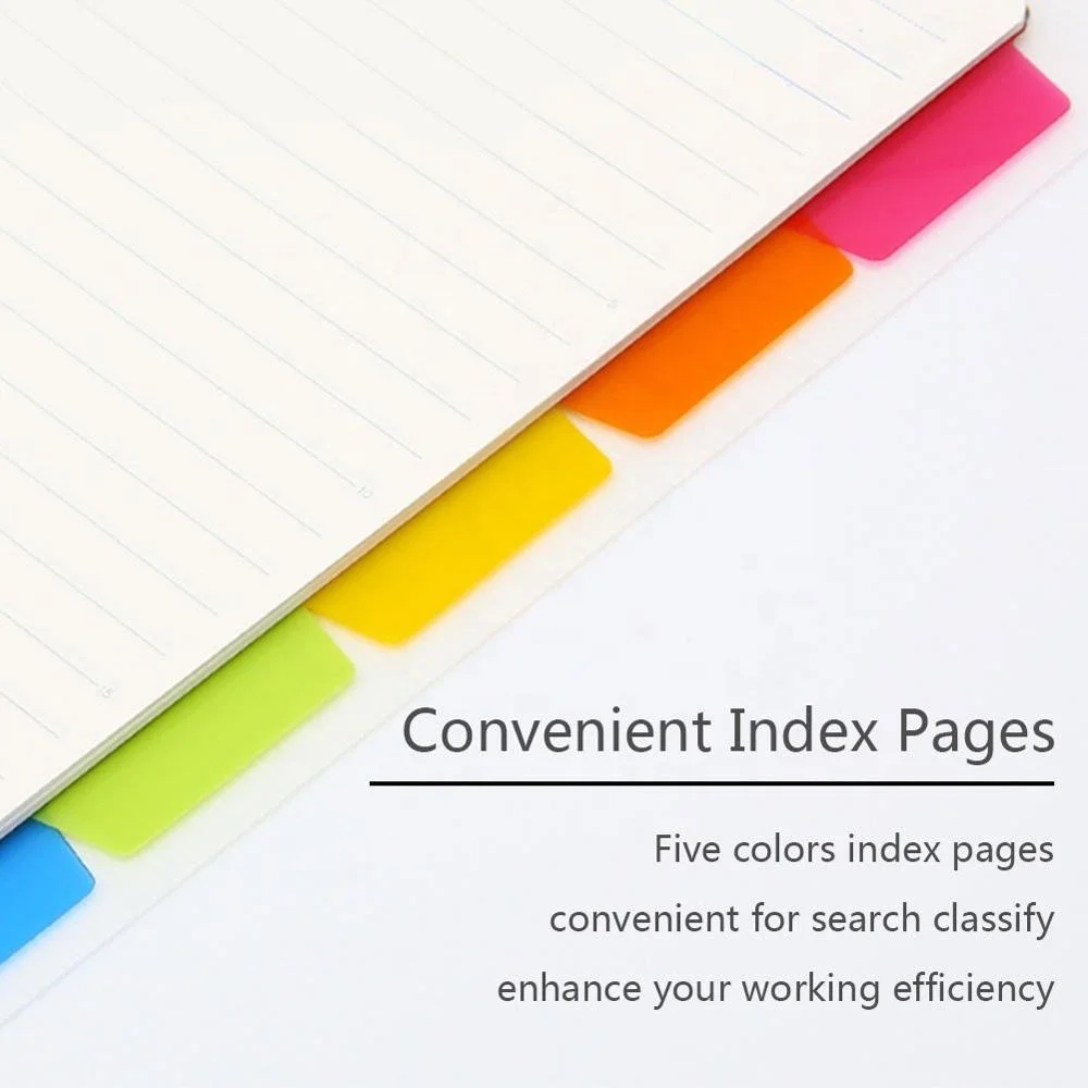 Customize Plastic Cover Loose Leaf Binder Diary Notebook With Colored Index Pages Label Office And School Supplies